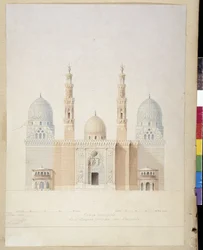 Architektur: Hauptfassadenprojekt der Moschee von Alexandria, Ägypten