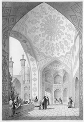 Das Vestibül des Haupteingangs der Medrese-i-Shah-Hussein, Isfahan, Tafel 21 aus 