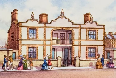 Modellgebäude, die in der Nähe der Großen Ausstellung gebaut wurden