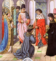 Richard II übergibt seine Krone an Henry Bollingbroke, später Henry IV