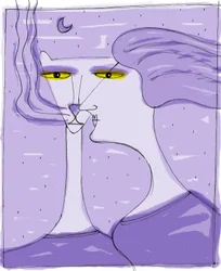 Strega del Tchesal (Chiesale): Hexe, die sich in eine Katze verwandelt, um Männer auszuspionieren. Illustration von Patrizia La Porta.