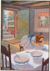 Sie ging zum Brei des kleinen kleinen kleinen Bären