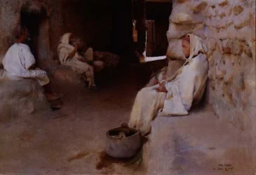 Araber ruhen sich in einer Gasse aus