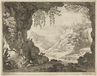 Ziegenhirte in einer Höhle
