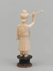 Schwarzer Bauer, Schachfigur, Indien, um 1820