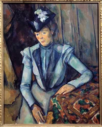 Frau in Blau, Gemälde von Paul Cézanne (1839-1906)