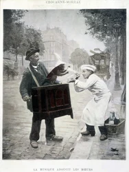 Musik mildert die Sitten, Gemälde von Chocarne-Moreau, ca. 1900
