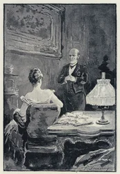 Illustration zu Anna Karenina: Der Streit zwischen Anna und ihrem Ehemann (Litho)