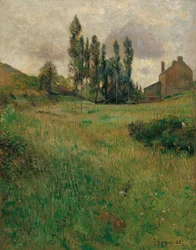 Hunde laufen auf einer Wiese, 1888