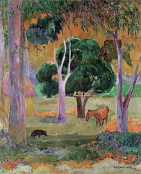 Dominikanische Landschaft oder Landschaft mit Schwein und Pferd, 1903