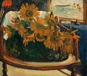 Sonnenblumen auf einem Sessel