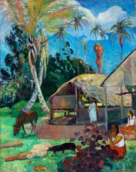 Die schwarzen Schweine - Gauguin, Paul Eugène Henri (1848-1903) - 1891 - 91 x 72 - Szépművészeti Múzeum, Budapest