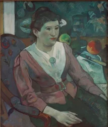 Porträt einer Frau mit Stillleben von Cézanne – Marie Derr