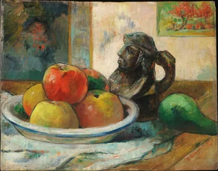 Stilleben mit Äpfeln, Birne und Krug