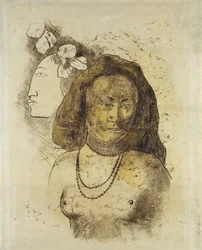 Tahitianische Frau mit bösem Geist, ca. 1899-1900