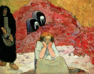 Die Weinlese in Arles. 