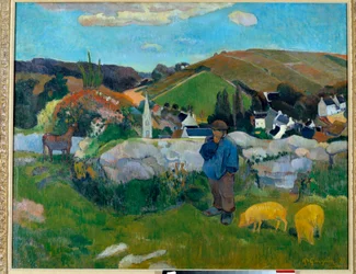 Der Schweinehirt in der Bretagne im Jahr 1888