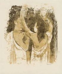 Zwei Tahitianer sammeln Früchte [recto], 1899-1900