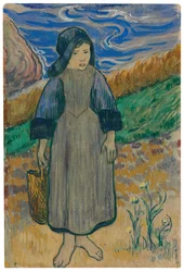 Junge Bretonin am Meer; Jeune Bretonne au bord de la mer, 1889