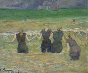 Junge Frauen beim Baden