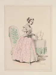 (Häusliche Toilette.)