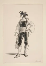 ALGUAZIL. Filzhut mit Samtbesatz.
