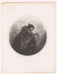 Mann mit Banjo singt und spielt eine Serenade
