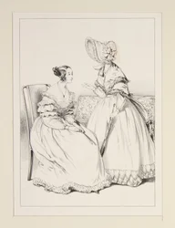 SEPTEMBER 1838. Musselinkleid mit gezackten Volants; ...