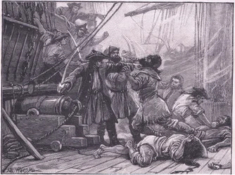 Zollkutter fangen ein amerikanisches Schmugglerschiff