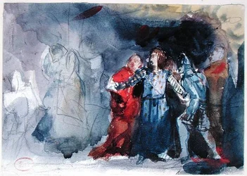 Der Geist des Königs erscheint Hamlet, Szene aus Akt I von 