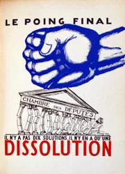 Auflösung der Abgeordnetenkammer - nationalistische Karikatur von Paul Iribe, in „Parlons Français“