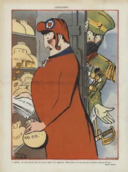 Satire auf das französisch-russische Bündnis. Illustration für Le Rire