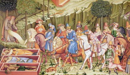 Der Triumph des Todes, Fresko im Campo-Santo, Pisa, Italien, zugeschrieben Francesco Traini