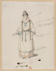 Gounod - Die blutige Nonne - Vier Kostümentwürfe von Paul Lormier - 2. Böhmische Dorfbewohnerin