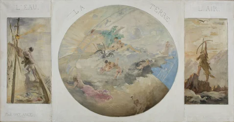 Skizze für den Speisesaal des Hôtel de Ville in Paris: Wasser, Erde, Luft, zwischen 1891 und 1892