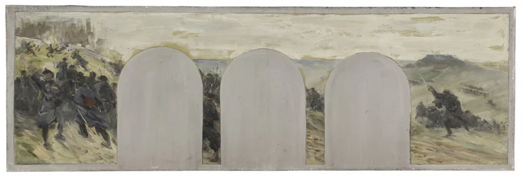 Skizze für das Büro des Präfekten im Hôtel de Ville de Paris: Die äußere Verteidigung