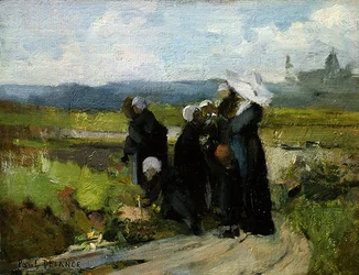 Die Waisen von Bayeux (Öl auf Holz)