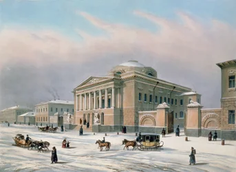 Das Haus des Lehrerrates in Moskau, gedruckt von Louis-Pierre-Alphonse Bichebois (1801-50), 1840er Jahre