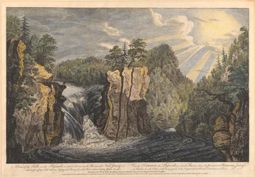 Ansicht der Passaic-Wasserfälle oder des Second River in der Provinz New Jersey