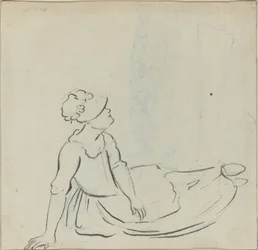 Mädchen mit Haube liegend (verso)