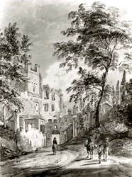 Reisende betreten eine Stadt, 1751-1809