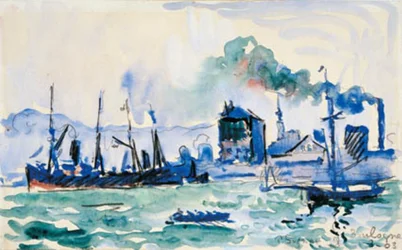 Blick auf den Hafen von Boulogne-sur-Mer