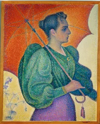 Frau mit Regenschirm