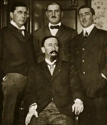 Francisco Madero und drei seiner Söhne, Gustavo, Gabriel und Evaristo, im Astor Hotel, New York, März 1911