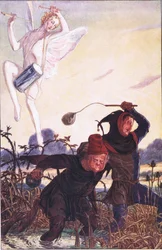 Führe Monster, wir folgen. Ich wünschte, ich könnte Taboreri sehen: Er legt es auf, Illustration aus Der Sturm, 1908