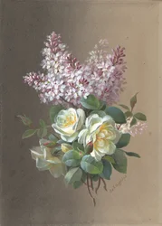 Blumen: Rosen und Flieder, spätes 19. bis frühes 20. Jahrhundert