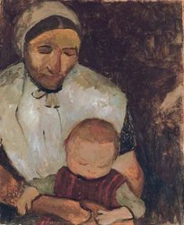 Sitzende Frau mit Kind auf dem Schoß; Sitzende Bäuerin mit Kind auf dem Schoß, 1903