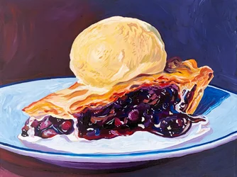 Beerenkuchen und Eiscreme