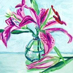 Lebendige rosa Lilien