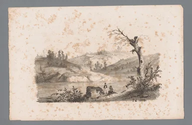 Hügellandschaft mit Fluss